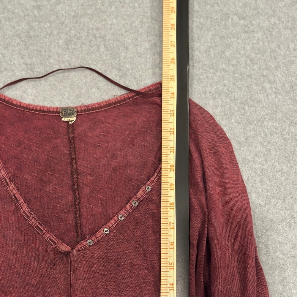 We The Free Burgundy V-Neck Long Sleeve Top - Picture 7 of 9